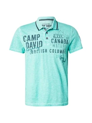 CAMP DAVID Poloshirt marineblau/mint/jade/weiß