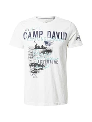 CAMP DAVID T-Shirt navy / hellblau / wollweiß