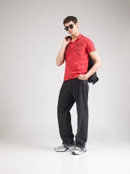 CAMP DAVID Poloshirt nachtblau/rot