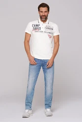 CAMP DAVID Poloshirt navy/rot/wollweiß