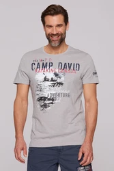 CAMP DAVID T-Shirt dunkelblau/grau/rot/weiß