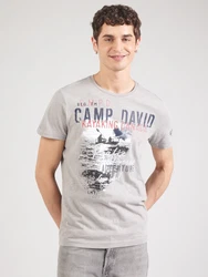 CAMP DAVID T-Shirt dunkelblau/grau/rot/weiß