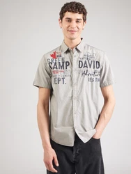 CAMP DAVID Hemd navy/grau/rot