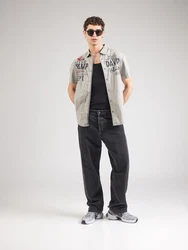 CAMP DAVID Hemd navy/grau/rot