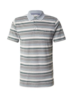 Jack's Poloshirt taubenblau/braun/tanne/weiß