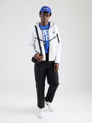 Nike Sportswear Sweatjacke 'TECH FLEECE' schwarz/weiß