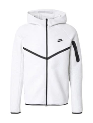 Nike Sportswear Sweatjacke 'TECH FLEECE' schwarz/weiß