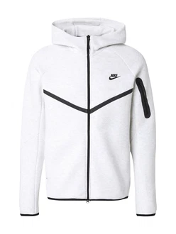 Nike Sportswear Sweatjacke 'TECH FLEECE' schwarz/weiß