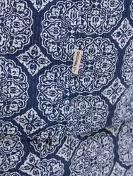 JACK & JONES Hemd 'JORSeersucker' navy / weiß