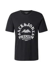 Jack & Jones Premium T-Shirt 'JPRBLUROBAR' schwarz/weiß