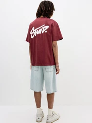 Pull&Bear T-Shirt 'STWD' burgunder