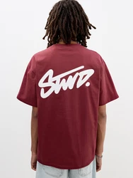 Pull&Bear T-Shirt 'STWD' burgunder