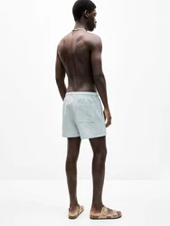 Pull&Bear Badeshorts grün/weiß