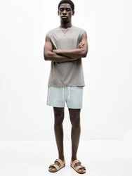 Pull&Bear Badeshorts grün/weiß
