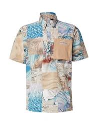 Funktionsshirt beige / trkis / cyanblau / kastanienbraun