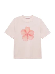 Majica 'FLORAL' breskva / prljavo roza / pastelno roza
