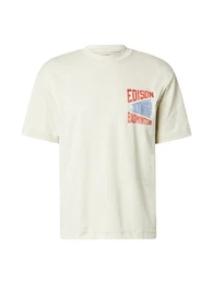 T-Shirt creme / royalblau / rubinrot