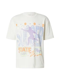 T-Shirt hellblau / dunkelorange / wei