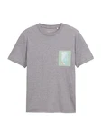 TOM TAILOR DENIM T-Shirt hellblau/grau/hellgrn/wei