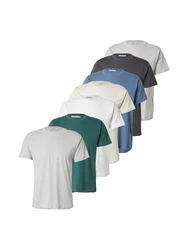 ABOUT YOU T-Shirt 'Jerome' hellbeige/saphir/grau/dunkelgrau/graumeliert/smaragd/weiß