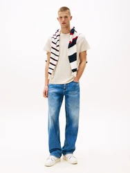 Tommy Jeans T-Shirt 'ESSENTIAL' creme/navy/rot/weiß