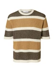 SELECTED HOMME Pullover SLHGINGER creme/schoko/sepia