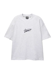 T-Shirt 'STWD' marine / graumeliert / wei