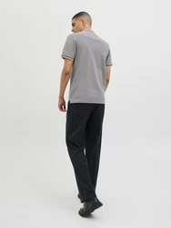 Jack & Jones Poloshirt JJEPAULOS POLO SS NOOS grau/schwarz/weiß