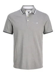 Jack & Jones Poloshirt JJEPAULOS POLO SS NOOS grau/schwarz/weiß