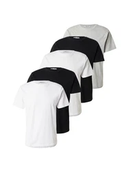 ABOUT YOU Shirt 'Peter' graumeliert/schwarz/weiß