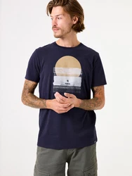 GARCIA T-Shirt marineblau / gelb / weiß