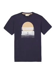 GARCIA T-Shirt marineblau / gelb / weiß