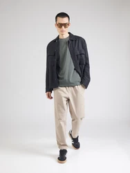 ABOUT YOU Shirt 'Peter' hellbeige/pueblo/dunkelgrn/schwarz/wei