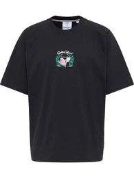 T-Shirt 'Egger' beige / grn / rosa / schwarz