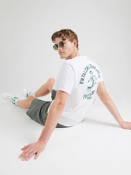 POMPEII T-Shirt 'AUTOPILOT' tanne/weiß