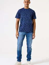 GARCIA T-Shirt marineblau / saphir / weiß