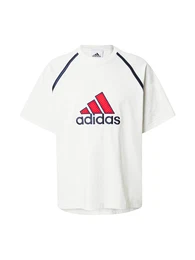 T-Shirt 'Badge Of Sport' dunkelblau / knallrot / wei