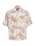 Jack & Jones Plus Hemd JORHYDRA hellblau/rostbraun/orange/weiß