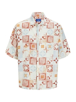 Jack & Jones Plus Hemd JORHYDRA hellblau/rostbraun/orange/weiß Jack & Jones Plus Hemd JORHYDRA hellblau/rostbraun/orange/weiß