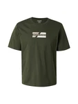 Jack & Jones Rundhalsshirt JJECORP GRAPHIC TEE SS O-NECK NOOS mit Logo Print beige/dunkelgrün/offwhite