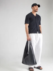 Abercrombie & Fitch Hose hellgrau/schwarz