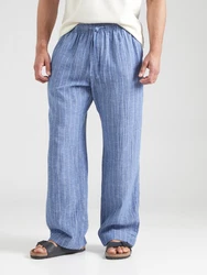 Abercrombie & Fitch Hose blau/weiß
