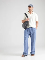 Abercrombie & Fitch Hose blau/weiß