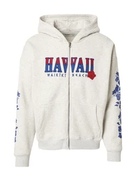 Sweatjacke blau / grau / rot