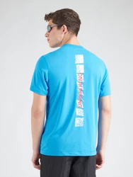 On Funktions-Sportshirt hellblau/rot/weiß