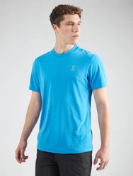 On Funktions-Sportshirt hellblau/rot/weiß