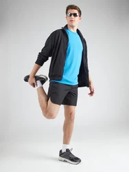 On Funktions-Sportshirt hellblau/rot/weiß