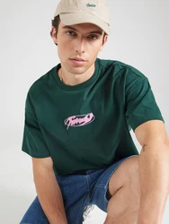 WEEKDAY T-Shirt 'Great' dunkelgrn/rosa