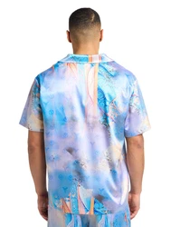 Carlo Colucci Hemd Eikemann azur/flieder/pastellorange/offwhite