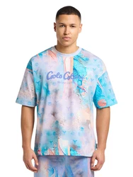 Carlo Colucci T-Shirt Eidenberger blau/azur/flieder/naturweiß